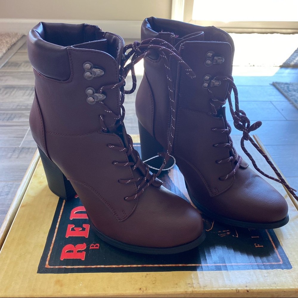 Maroon combat boots
